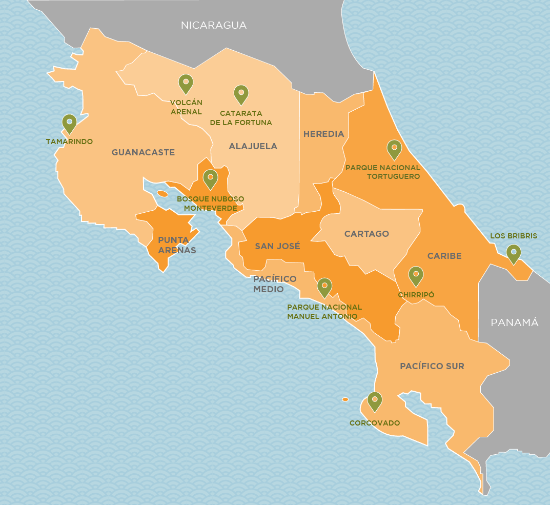 Mapa General Costa Rica Pura Vida University Turismo De Costa Rica 3441